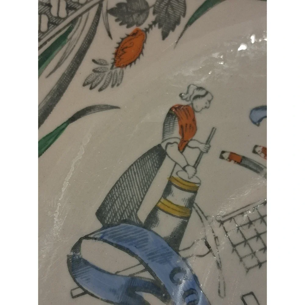 B&L England Farmers Arms Plate 6.5 Inch White God Speed The Plough Vintage